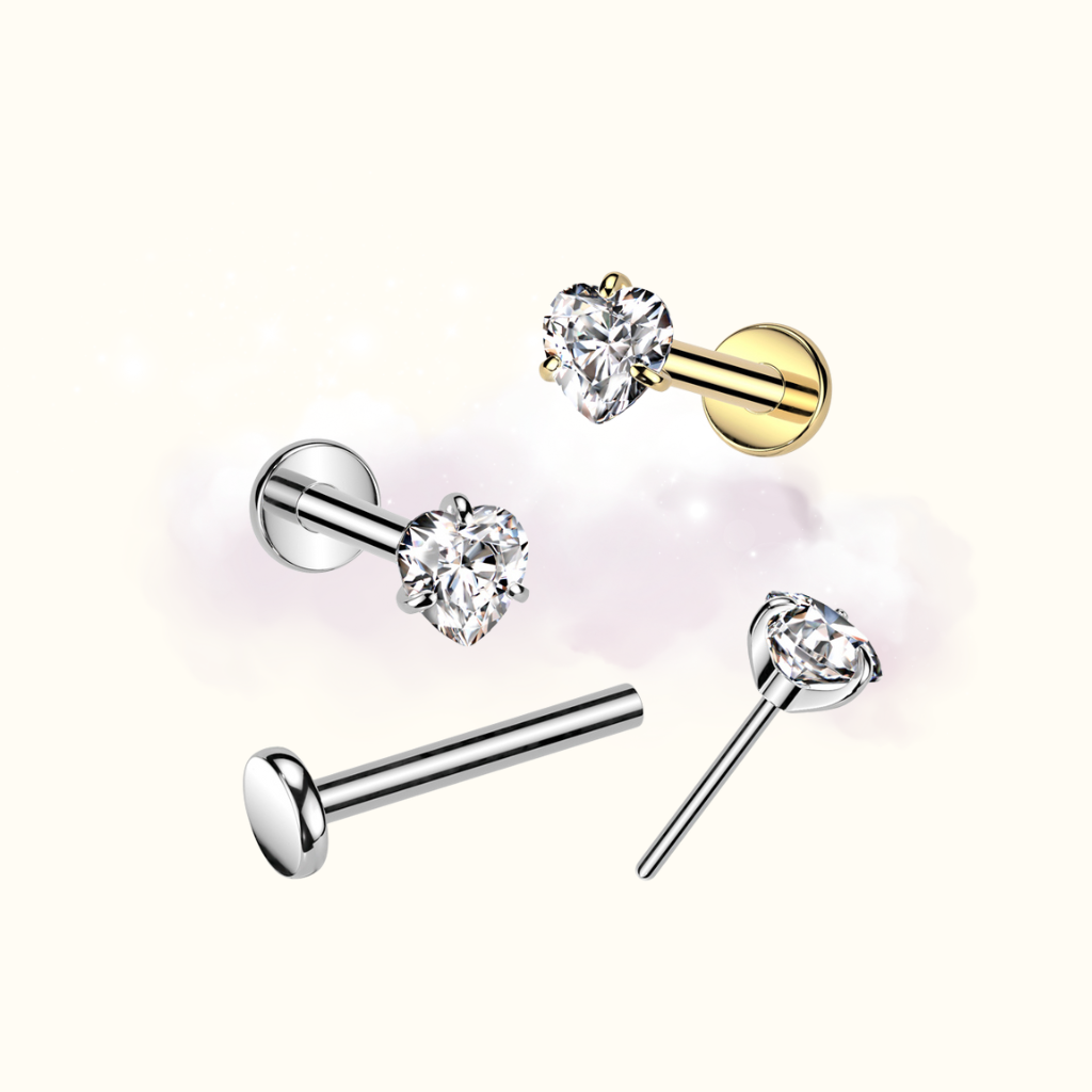 Prong Set Heart CZ Studs - Silver