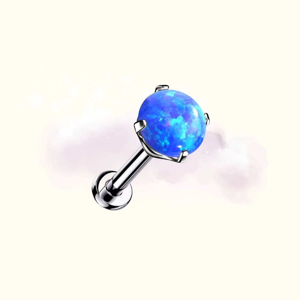 Prong Set Opal Studs - White