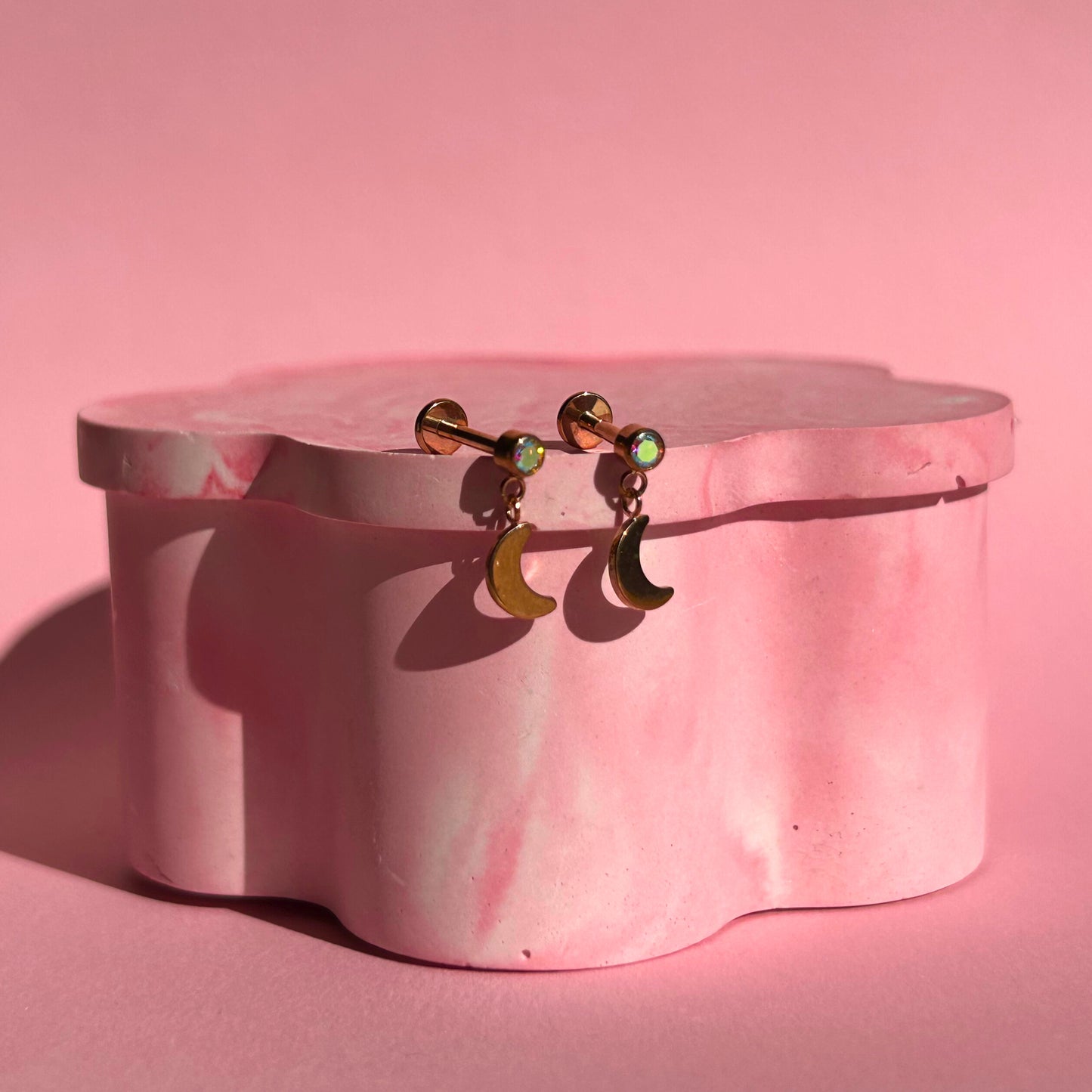 Moonshine Studs - Rose Gold