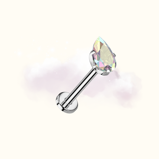 Teardrop Studs - Aurora Borealis