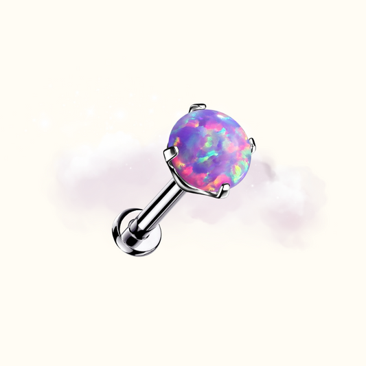 Prong Set Opal Stud - Purple