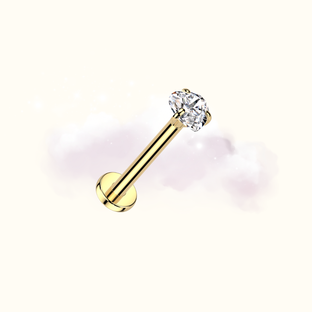 Prong Set Heart CZ Studs - Silver