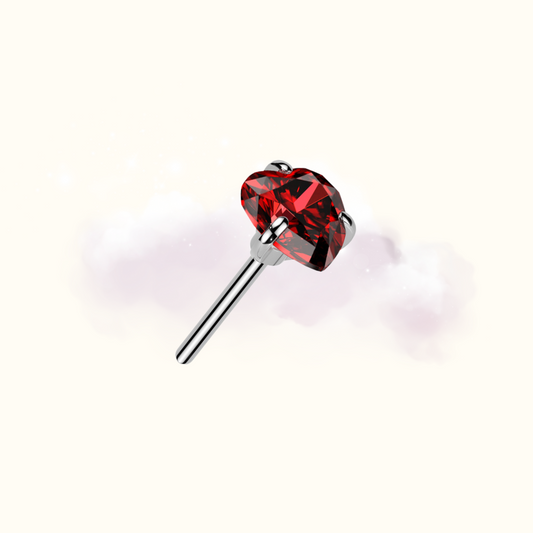 heart cz top red